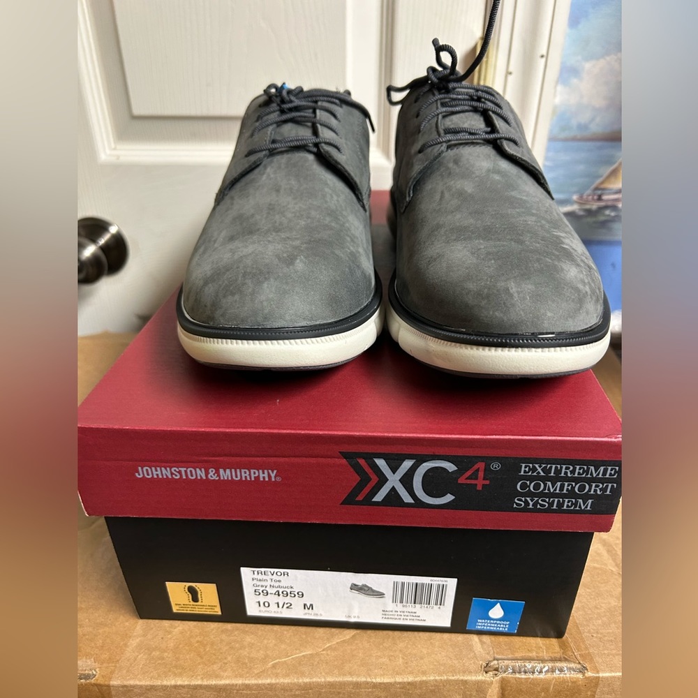 JOHNSTON & MURPHY XC4 TREVOR PLAIN TOE SHOES  59-4959 10.5 M WATERPROOF 10 1/2